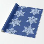 Icy Blue Frozen Winter Frosty Snowflakes kerst Cadeaupapier (Uitgerold)