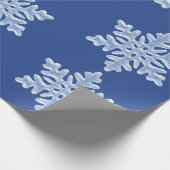 Icy Blue Frozen Winter Frosty Snowflakes kerst Cadeaupapier (Hoek)