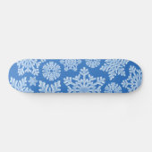 Icy Blue Frozen Winter Frosty Snowflakes kerst Persoonlijk Skateboard (Horizontaal)