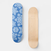 Icy Blue Frozen Winter Frosty Snowflakes kerst Persoonlijk Skateboard (Voorkant)