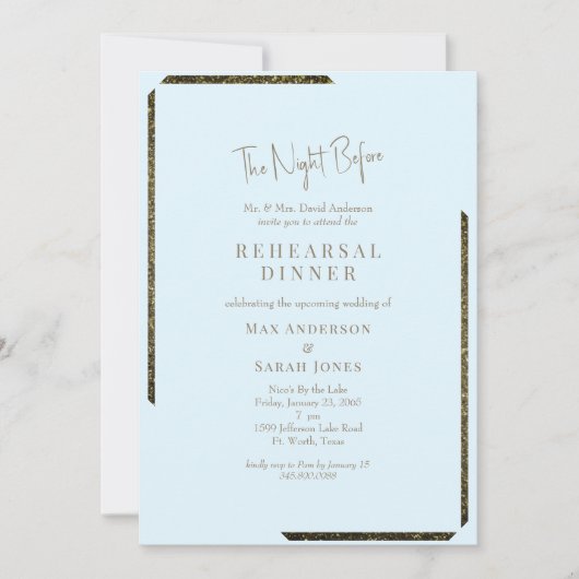 Icy Blue & Gold oogverblindend de avond ervoor Kaart (Voorkant)