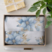 Icy Blue Gold Poinsettia Bloem Kerstmis | NAAM Tissuepapier (Geschenk)