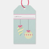 Icy Blue Graphic Polkadotted Kerstversieringen Cadeaulabel (Achterkant)