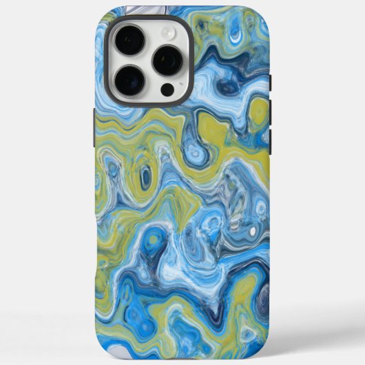 Icy Blue Green Kleurrijke Abstracte Marmeren Textu Case-Mate iPhone Case (Achterkant)