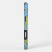 Icy Blue Green Kleurrijke Abstracte Marmeren Textu iPhone Hoesje (Rechterkant)