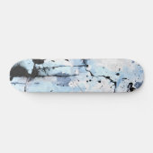 Icy Blue Grunge Crackle Abstract Skateboard (Horizontaal)
