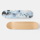Icy Blue Grunge Crackle Abstract Skateboard (Horizontaal)