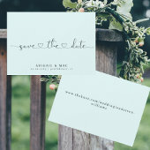 Icy Blue Heart Font Bewaar de datum Save The Date