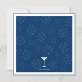 Icy Blue Holiday Snowflakes en Cocktail Party Kaart (Achterkant)