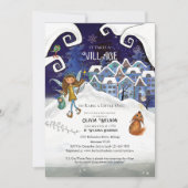 Icy Blue "It Takes a Village" Winter Baby Shower  Kaart (Voorkant)