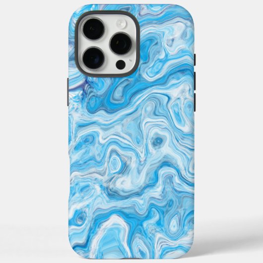 Icy Blue Kleurrijke Abstracte Marmeren Textuur Vlo Case-Mate iPhone Case (Achterkant)