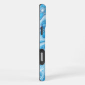 Icy Blue Kleurrijke Abstracte Marmeren Textuur Vlo iPhone Hoesje (Rechterkant)