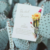 Icy Blue kleurrijke cactus bruids douche uitnodigi Kaart