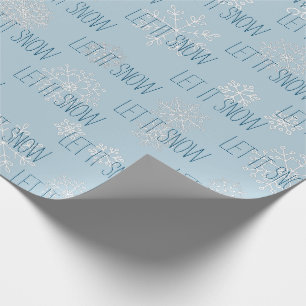 Icy Blue laat het sneeuwvlokken kerstvakantie Cadeaupapier
