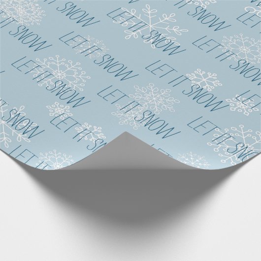 Icy Blue laat het sneeuwvlokken kerstvakantie Cadeaupapier (Hoek)