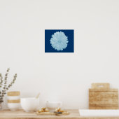 Icy Blue Marigold Poster (Keuken)