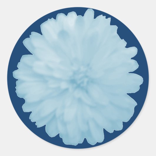 Icy Blue Marigold Round Stickers (Voorkant)