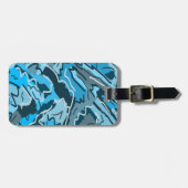 Icy Blue Marked Abstract Bagagelabel (Voorkant horizontaal)