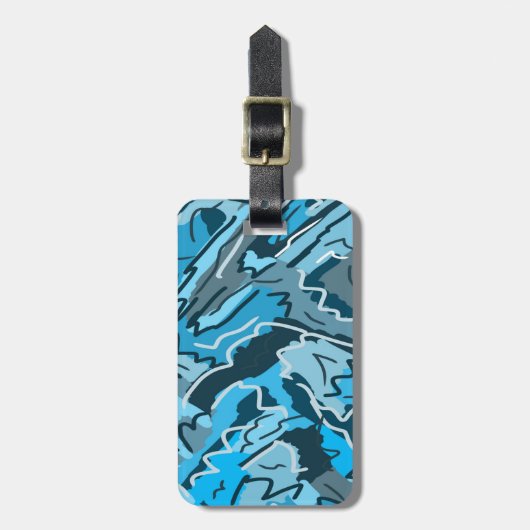 Icy Blue Marked Abstract Bagagelabel (Voorkant verticaal)