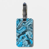 Icy Blue Marked Abstract Bagagelabel (Achterkant verticaal)