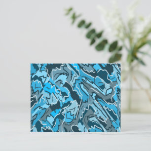 Icy Blue Marked Abstract Briefkaart