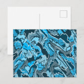 Icy Blue Marked Abstract Briefkaart (Voorkant / Achterkant)