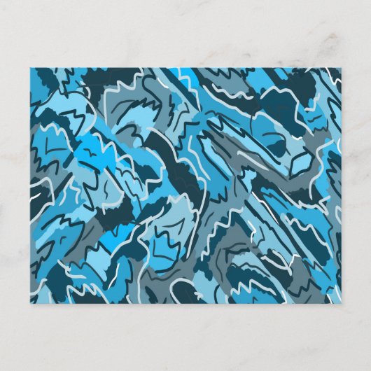Icy Blue Marked Abstract Briefkaart (Voorkant)
