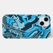 Icy Blue Marked Abstract Case-Mate iPhone Case (Achterkant (horizontaal))