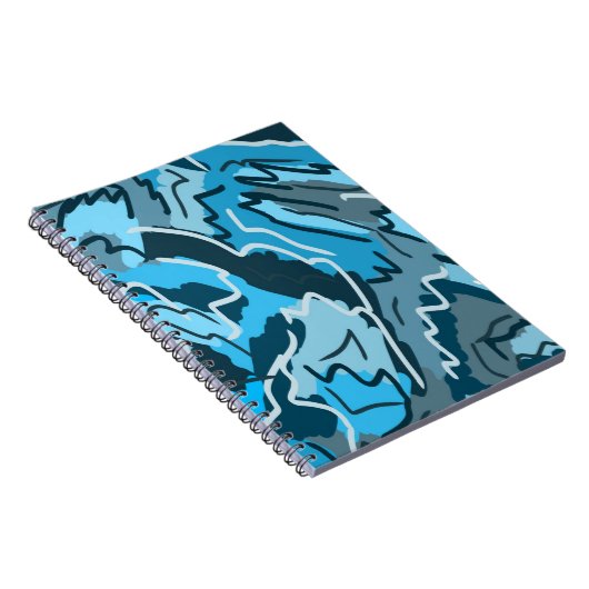 Icy Blue Marked Abstract Notitieboek (Rechterzijde)