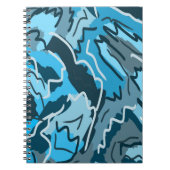 Icy Blue Marked Abstract Notitieboek (Voorkant)