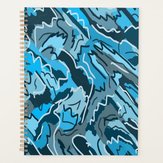 Icy Blue Marked Abstract Planner (Voorkant)