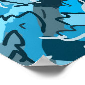Icy Blue Marked Abstract Poster (Hoek)