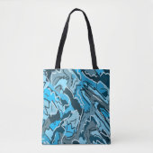 Icy Blue Marked Abstract Tote Bag (Voorkant)