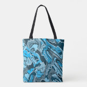 Icy Blue Marked Abstract Tote Bag (Achterkant)