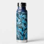 Icy Blue Marked Abstract Waterfles (Rechts)