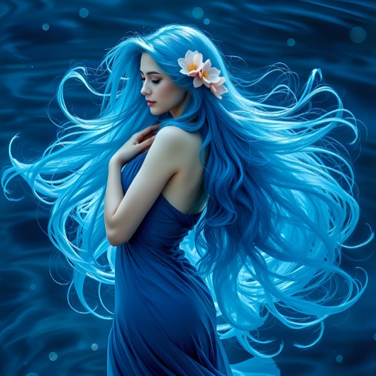 Icy Blue Mermaid Decoupage Paper v2 Tissuepapier