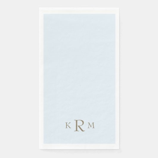 Icy blue monogram servet (Voorkant)