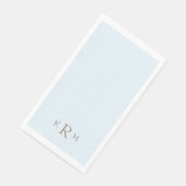 Icy blue monogram servet (Hoek)
