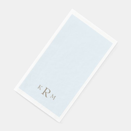 Icy blue monogram servet (Hoek)