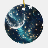 Icy Blue Moon Phases Keramisch Ornament (Voorkant)