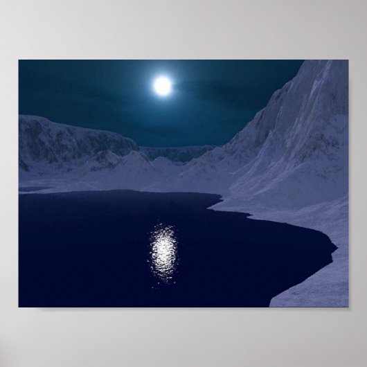 Icy Blue Moonlight Poster (Voorkant)