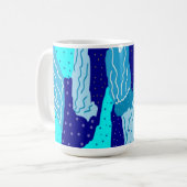 Icy Blue Ocean Abstract Koffiemok (Voorkant links)