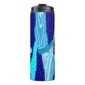 Icy Blue Ocean Abstract Thermosbeker (Voorkant)