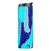Icy Blue Ocean Abstract Thermosbeker (Gedraaid links)