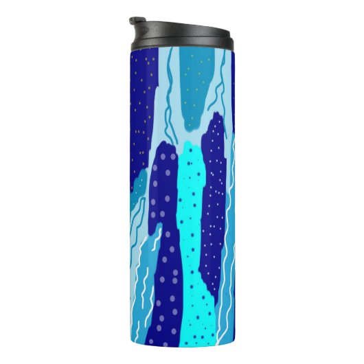 Icy Blue Ocean Abstract Thermosbeker (Geroteerd rechts)