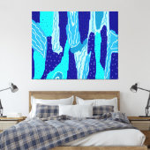 Icy Blue Ocean Canvas Afdruk (Insitu (Slaapkamer))