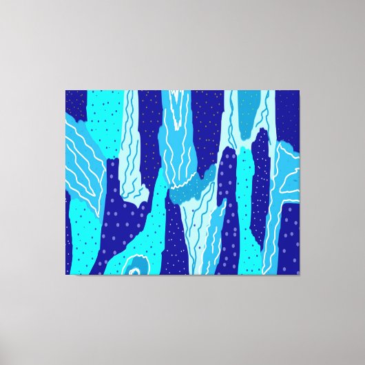 Icy Blue Ocean Canvas Afdruk (Voorkant)