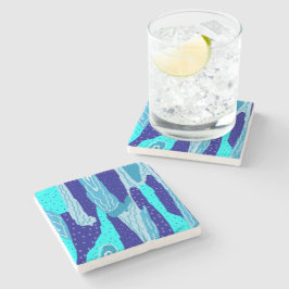 Icy Blue Ocean Stenen Onderzetter