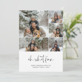 Icy Blue Oh wat een leuke kerst familie leuke foto Feestdagenkaart (Staand voorkant)