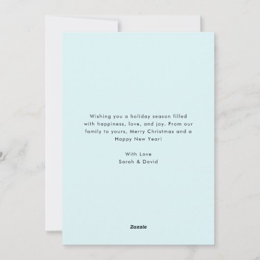 Icy Blue Oh wat een leuke kerst familie leuke foto Feestdagenkaart (Achterkant)